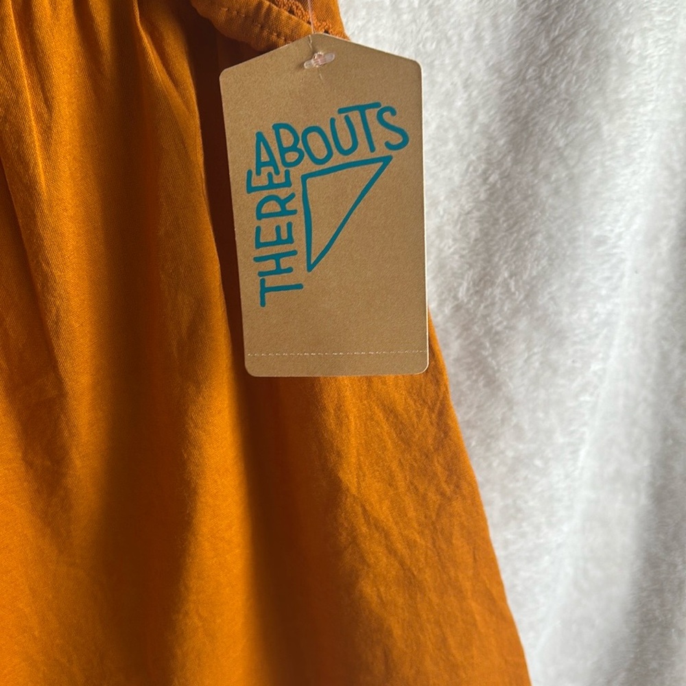 NWT Orange Ruffle Sleeve Kids Top size 14 - Picture 4 of 5
